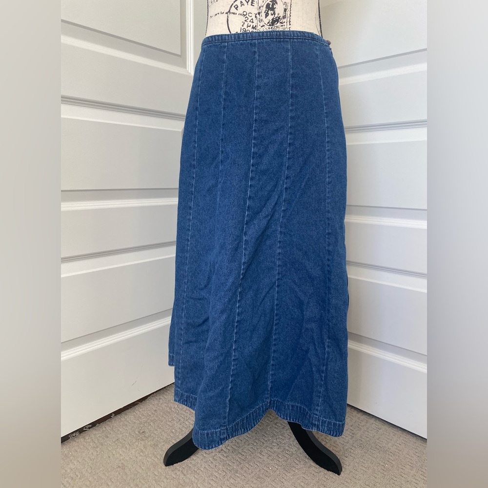 Vintage 90s New Direction Denim Midi Skirt